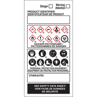 Étiquettes SIMDUT fabriquées sur place, Vinyle, Feuille, 4" lo x 2" la SY074 | Brunswick Fyr & Safety