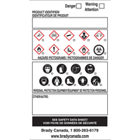 Étiquettes SIMDUT fabriquées sur place, Vinyle, Feuille, 5" lo x 5" la SY084 | Brunswick Fyr & Safety