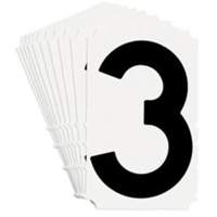 Quick-Align&reg; Individual Gothic Number and Letter Labels, 3, 4" H, Black Brunswick Fyr & Safety