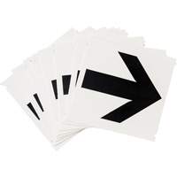 Quick-Align&reg; Individual Gothic Number and Letter Labels, Arrow Symbol, 4" H, Black Brunswick Fyr & Safety