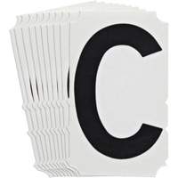Quick-Align&reg; Individual Gothic Number and Letter Labels, C, 4" H, Black Brunswick Fyr & Safety
