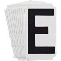Quick-Align&reg; Individual Gothic Number and Letter Labels, E, 4" H, Black Brunswick Fyr & Safety