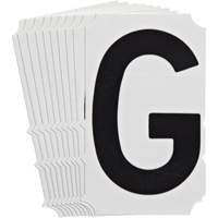 Quick-Align&reg; Individual Gothic Number and Letter Labels, G, 4" H, Black Brunswick Fyr & Safety