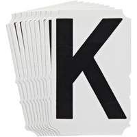 Quick-Align<sup>®</sup>Individual Gothic Number and Letter Labels, K, 4" H, Black SZ999 | Brunswick Fyr & Safety