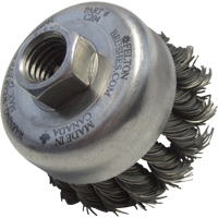 Knotted Wire Wheel Cup Brushes, 3-1/2" Dia. x 5/8"-11 Arbor TT306 | Brunswick Fyr & Safety
