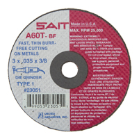 Cut-Off Wheel (A36T), 3" x 0.035", 3/8" Arbor, Type 1, Aluminum Oxide, 25000 RPM Brunswick Fyr & Safety