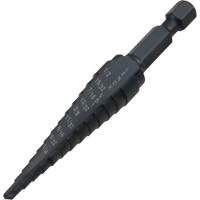 #1 Step Drill Bit, 1/8" - 1/2" , 1-3/2" Increments, High Speed Steel Brunswick Fyr & Safety