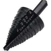 #12 Step Drill Bit, 7/8" - 1-3/8" , 3/8" Increments, High Speed Steel Brunswick Fyr & Safety