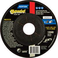 Gemini<sup>®</sup> Flexible Mini Disc Depressed Centre Wheel, 4-1/2" x 1/8", 7/8" arbor, Aluminum Oxide, Type 27 TCT465 | Brunswick Fyr & Safety