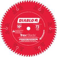 Trex&reg; Blade Cutting Saw Blade, 10", 72 Teeth, Plastic/Composite Decking Use Brunswick Fyr & Safety