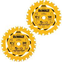 Circular Saw Blade Combo Pack, 6-1/2", 18/24 Teeth, Wood Use Brunswick Fyr & Safety