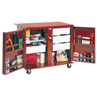 Rolling Work Bench, 49-7/8" W x 40-5/8" H x 26-7/8" D, 24.6 Cubic Feet Capacity Brunswick Fyr & Safety
