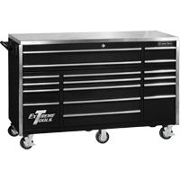 EX Professional Series Triple Bank Rolling Tool Cabinet, 17 Drawers, 72" W x 30" D x 44-3/4" H, Black TEP631 | Brunswick Fyr & Safety