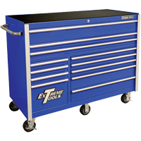RX Series Rolling Tool Cabinet, 12 Drawers, 55" W x 25" D x 46" H, Blue TEQ501 | Brunswick Fyr & Safety