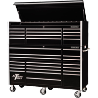 RX Series Rolling Tool Cabinet, 19 Drawers, 72" W x 25" D x 47" H, Black TEQ505 | Brunswick Fyr & Safety