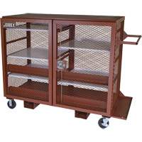 Mobile Mesh Cabinet, Steel, 49 Cubic Feet, Red Brunswick Fyr & Safety