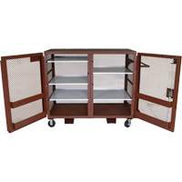 Mobile Mesh Cabinet, Steel, 49 Cubic Feet, Red Brunswick Fyr & Safety