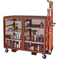 Mobile Mesh Cabinet, Steel, 49 Cubic Feet, Red Brunswick Fyr & Safety