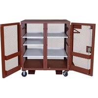 Armoire mobile en treillis, Acier, 37 pi³, Rouge Brunswick Fyr & Safety