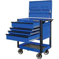 EX Deluxe Series Tool Cart, 4 Drawers, 22-7/8" L x 33" W x 44-1/4" H, Blue TER031 | Brunswick Fyr & Safety