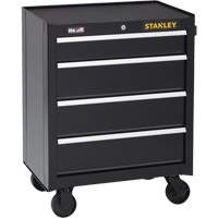 300 Series Rolling Tool Cabinet, 4 Drawers, 26-1/2" W x 18" D x 34" H, Black TER050 | Brunswick Fyr & Safety