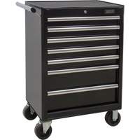 Industrial Tool Cart, 7 Drawers, 27" W x 18-3/4" D x 39" H, Black Brunswick Fyr & Safety