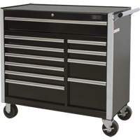 Industrial Tool Cart, 11 Drawers, 41" W x 18-3/4" D x 39-1/3" H, Black Brunswick Fyr & Safety