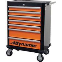 Roller Cabinet, 7 Drawers, 28" W x 18" D x 40" H, Black/Orange Brunswick Fyr & Safety