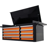 Top Chest, 42" W, 8 Drawers, Black/Orange Brunswick Fyr & Safety