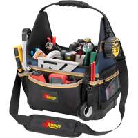 Molded Base Electrical/HVAC Tool Carrier, Ballistic Polyester, 20 Pockets, Black/Blue Brunswick Fyr & Safety