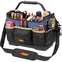 Molded Base Open-Top Tool Box, Ballistic Polyester, 17 Pockets, Black/Blue Brunswick Fyr & Safety