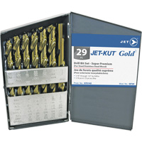 Jeu de forets de premi&egrave;re qualit&eacute; JET-KUT GOLD, 29 morceaux, Acier alli&eacute; Brunswick Fyr & Safety