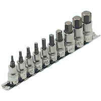 HSW3812-10 SAE Bit Socket Set, Hex, 1/2"/3/8" Drive, 10 Pcs Brunswick Fyr & Safety