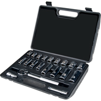 Socket Set, 20 Pcs, 3/8" Drive Size, Deep Brunswick Fyr & Safety