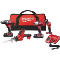 M18 Cordless 4-Tool Combo Kit, Lithium-Ion, 18 V Brunswick Fyr & Safety
