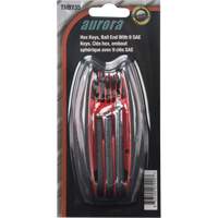 Ball End Fold-Up Hex Key Set, 9 Pcs., Imperial Brunswick Fyr & Safety