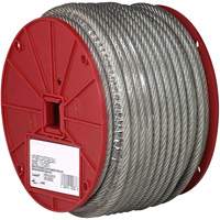 Wire Cable, 250' (76.2 m) x 1/8", 340 lbs. (0.17 tons), Vinyl Coated TQB489 | Brunswick Fyr & Safety