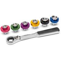 6 Point Magnetic Oil Drain Plug Metric Socket Set, 7 Pieces, 3/8" Drive Size Brunswick Fyr & Safety