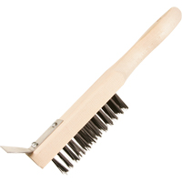 Brosse de nettoyage avec racloir, Acier, 5 x 13 rangs de fils, Longueur 11-3/8" Brunswick Fyr & Safety