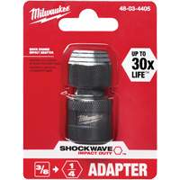 Shockwave Impact Driver Square to Hex Socket Adapter, Impact, 1/4" Drive, 3/8" Socket, 1.875" L Brunswick Fyr & Safety