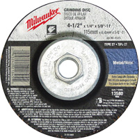 Grinding Wheel, 4-1/2" x 1/8", 5/8"-11 Arbor, Aluminum Oxide, Type 27 Brunswick Fyr & Safety