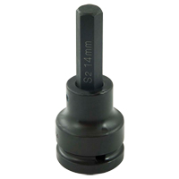 Bit Socket, Hex, 14 mm x 102 mm L, 3/4" Drive Brunswick Fyr & Safety