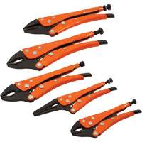 Straight Curved & Long Nose Locking Pliers Set, 5 Pieces TYR832 | Brunswick Fyr & Safety