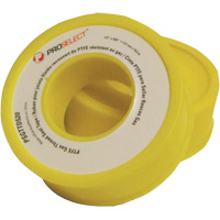 Gas & Oil PTFE Pipe Thread Tape, 12.7 mm (1/2") x 6.6 m (21.67'), Yellow Brunswick Fyr & Safety