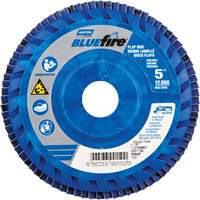 BlueFire™ R884P Coarse Grit Flap Disc, 5" x 7/8", Type 27, 60 Grit, Zirconia Alumina UAJ184 | Brunswick Fyr & Safety