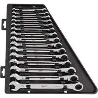 Ratcheting Wrench Set, Combination, 15 Pieces, Metric UAL993 | Brunswick Fyr & Safety