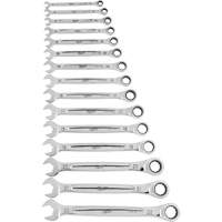 Ratcheting Wrench Set, Combination, 15 Pieces, Metric UAL993 | Brunswick Fyr & Safety