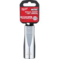 Metric Socket with Four Flat Sides, 20 mm, 1/2" Drive, 6 Points, Deep Brunswick Fyr & Safety