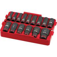 Shockwave Impact Duty Packout SAE Socket Set, 15 Pcs, Impact, 1/2" Drive Size, Deep Brunswick Fyr & Safety