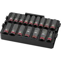Shockwave Impact Duty Packout Socket Set, 16 Pcs, Impact, 1/2" Drive Size, Deep Brunswick Fyr & Safety